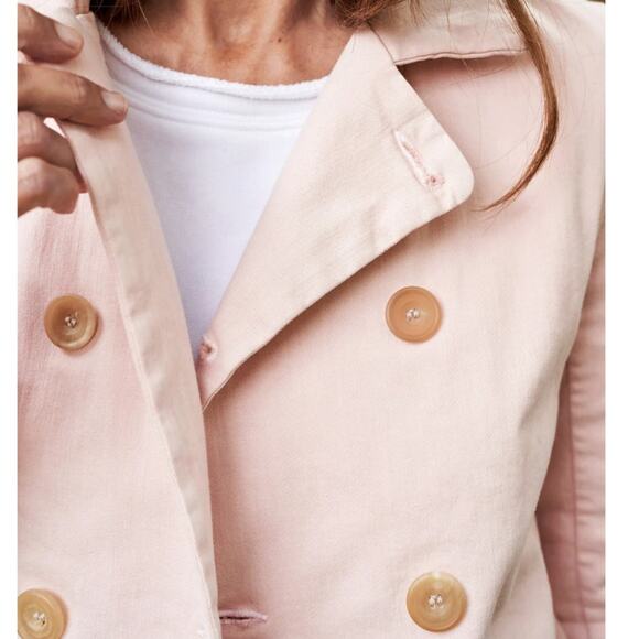 Frank & Eileen Belfast Peacoat Italian Performance Denim Ballet Pink Size Small - Picture 6 of 12